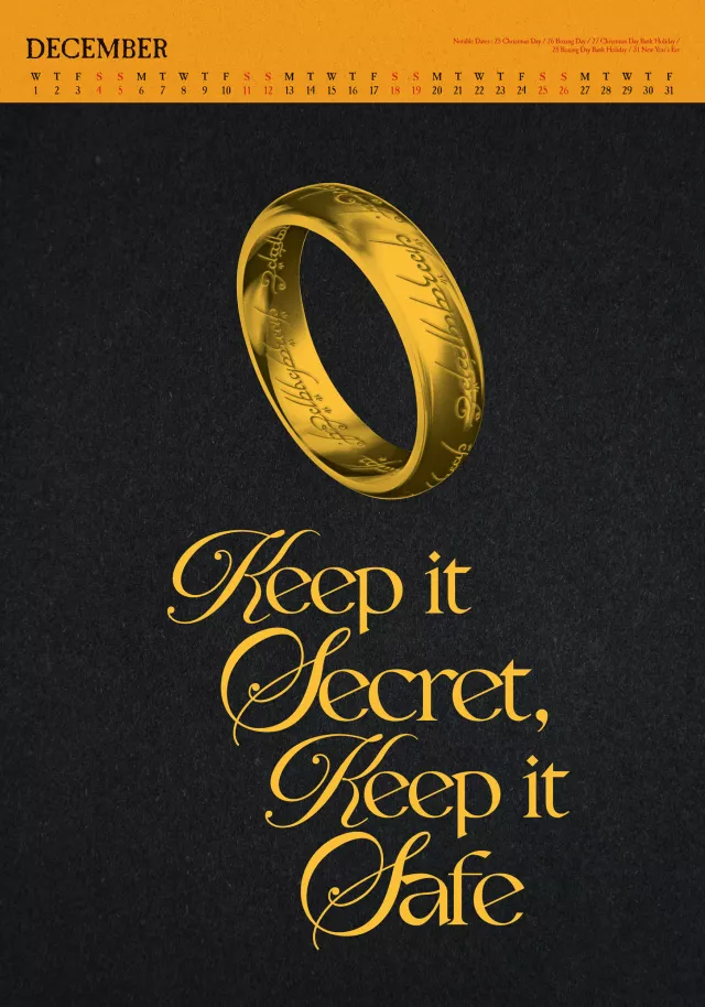 Kalendár The Lord of the Rings Deluxe 2027 (A3)
