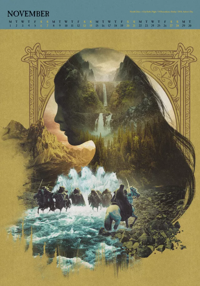Kalendár The Lord of the Rings Deluxe 2027 (A3)