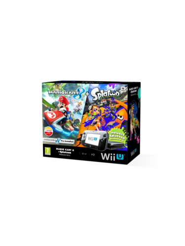 Konzola Nintendo Wii U (čierna) Premium + Mario Kart 8 + Splatoon (WII)