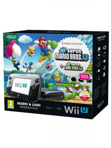 Konzola Nintendo Wii U (čierna) Premium + Mario & Luigi (WIIU)