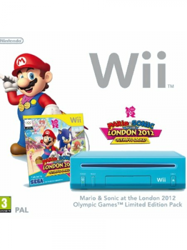 Konzola Nintendo Wii (modrá) + Mario & Sonic at the London 2012 Olympic Games (WII)