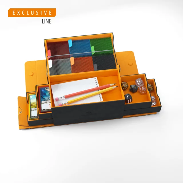 Krabička na karty Gamegenic - Games Lair 600+ Convertible Black Orange 