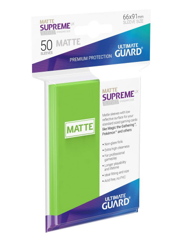 Ochranné obaly na karty Ultimate Guard - Supreme UX Sleeves Standard Matte Light Green (50 ks)