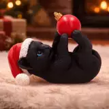 Vianočná ozdoba Jingle Paws - Cat in Santa Hat Playing With Bauble (Nemesis Now) - Nemesis Now 