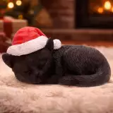 Vianočná ozdoba Jingle Paws - Sleeping Black Cat in Santa Hat (Nemesis Now) - Nemesis Now 