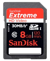 SanDisk Extreme SDHC 8GB 30MB/s, class 10