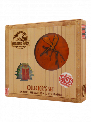 Zberateľský set Jurassic Park – Limited Edition (medailón, odznak)