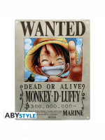 Plechová ceduľa One Piece - Luffy Wanted