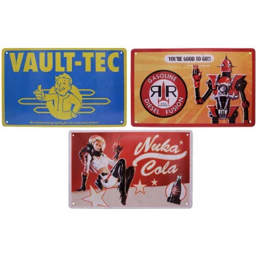 Plechové ceduľa Fallout - Tin Sign (3 ks)