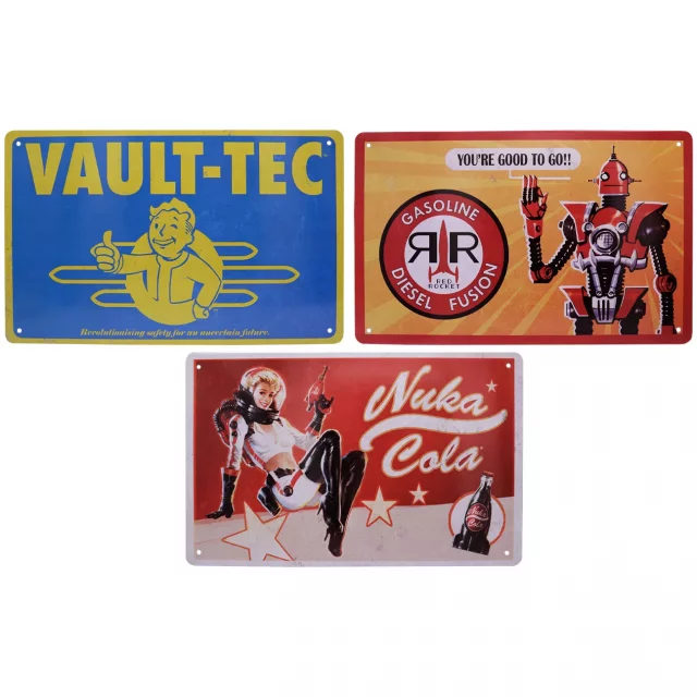 Plechové ceduľa Fallout - Tin Sign (3 ks)