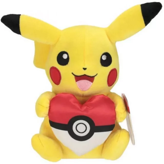 Plyšák Pokémon - Pikachu With Poke Ball Heart (20 cm)