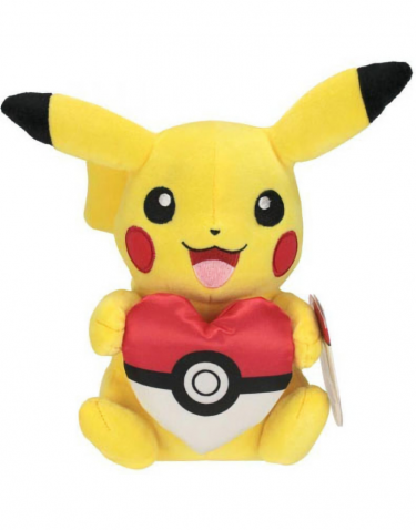 Plyšák Pokémon - Pikachu With Poke Ball Heart (20 cm)