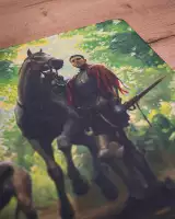 Podložka pod myš Kingdom Come: Deliverance II - Jindra a Vořech v lese (89 × 40 cm) - Príslušenstvo