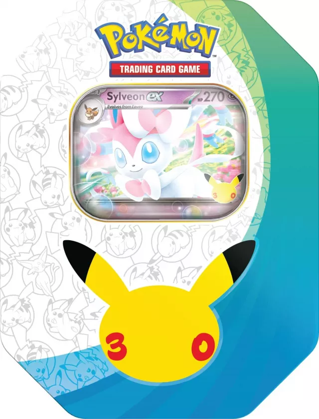 Kartová hra Pokémon TCG: 30th Celebration - Celebration Tin Sylveon ex - Zberateľská kartová hra TCG