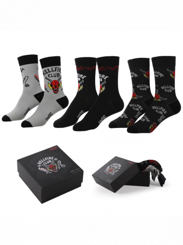Ponožky Stranger Things - Hellfire Club (velikost 38/45) (3 páry)