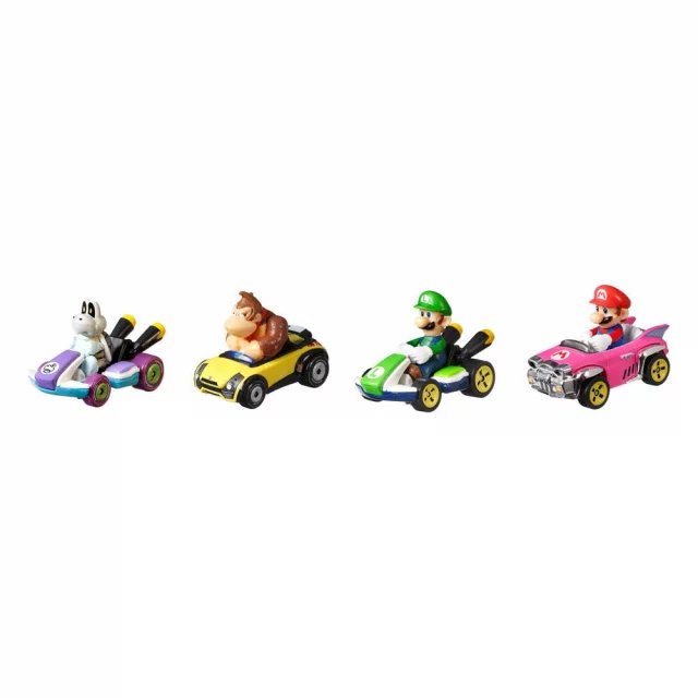 Figúrka Mario Kart - 4-Pack Mario, Luigi, Donkey Kong, Dry Bones (Hot Wheels)