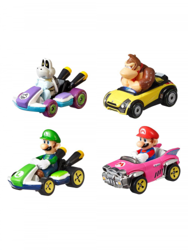 Figúrka Mario Kart - 4-Pack Mario, Luigi, Donkey Kong, Dry Bones (Hot Wheels)