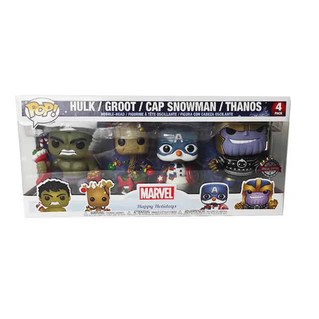 Figúrka Marvel - Holiday Hulk, Groot, Cap. Snowman a Thanos (Funko POP! Marvel Holiday)