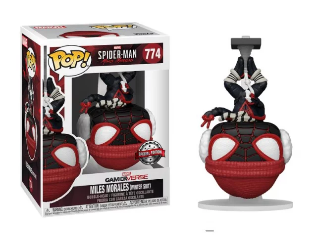 Figúrka Spider-Man - Miles Morales Winter Suit Hanging Special Edition (Funko POP! Games 774)