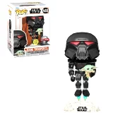Figúrka Star Wars: The Mandalorian - Dark Trooper with Grogu Glow in the Dark (Funko POP! Star Wars 488)