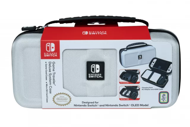 Luxusne prepravne puzdro pre Nintendo Switch bieločierne (Switch & OLED Model)