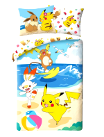 Obliečky Pokémon - Pikachu with Scorbunny on beach