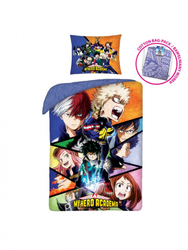 Obliečky My Hero Academia - Characters + vak na chrbát
