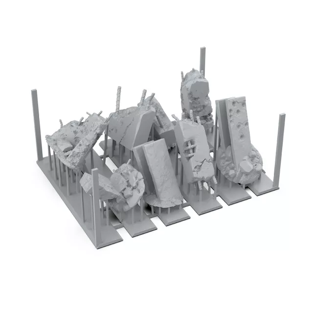 Modelársky doplnok AK Basing Bits - Concrete Ruins - Stolová hra
