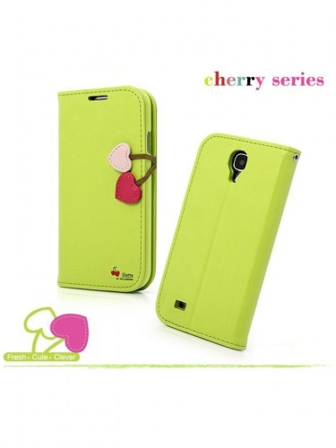 Puzdro Cherry (zelené) (Samsung Galaxy S4) (PC)