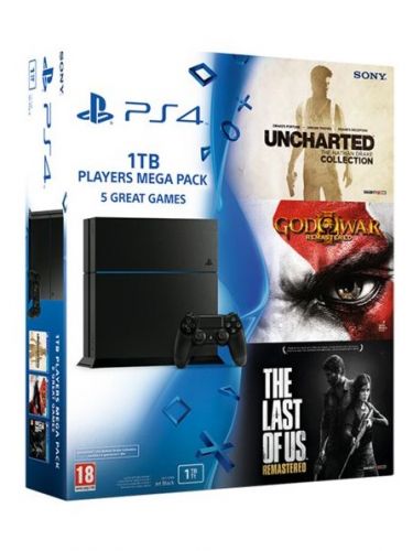 PlayStation 4 (Ultimate Player 1TB Edition) - herná konzola (1000GB) + Uncharted ND Collection + GOW III + The Last of Us (PS4)