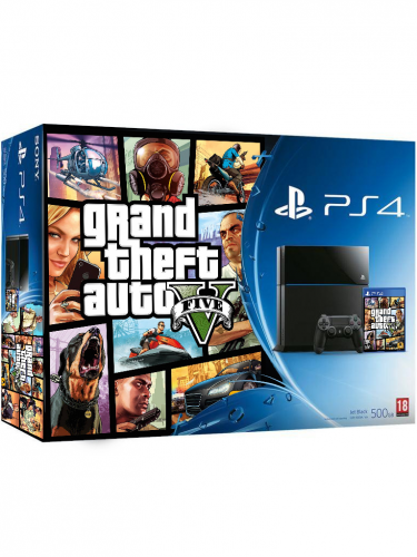 PlayStation 4 - herná konzola (500GB) + Grand Theft Auto V (PS4)