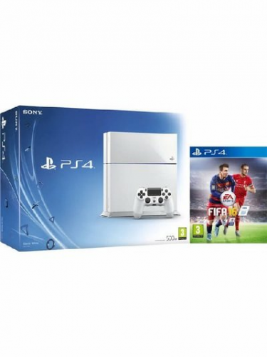 PlayStation 4 - herná konzola (500GB) (ľadovo biela) + FIFA 16 CZ (PS4)