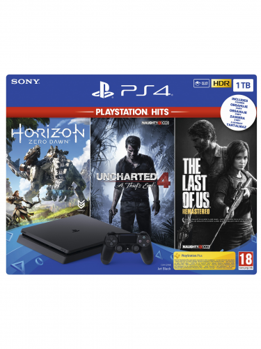Konzola PlayStation 4 Slim 1TB + Uncharted 4, The Last of Us, Horizon: Zero Dawn (PS4)