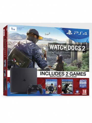 PlayStation 4 Slim - herná konzola (1TB) + Watch Dogs 2 + Watch Dogs (PS4)