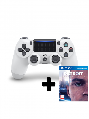 DualShock 4 ovladač - Biely V2 + Detroit: Become Human (PS4)