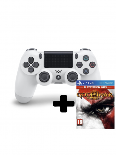 DualShock 4 ovladač - Biely V2 + God of War III Remastered (PS4)