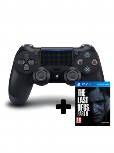 DualShock 4 ovládač - Černý V2 + The Last of Us Part II (PS4)