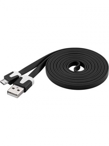 Nabíjací kábel USB / MicroUSB 1,8m - černý plochý (PremiumCord) (PC)