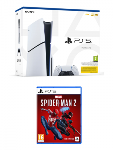 Konzola PlayStation 5 (Slim) 1 TB - Biela + Marvel's Spider-Man 2 (PS5)