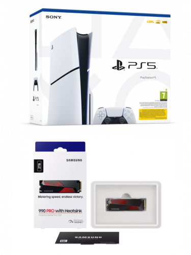 Výhodný set PlayStation - Konzola PlayStation 5 (Slim) 1 TB - Biela + SSD disk Samsung SSD 990 PRO 2TB s chladičom (PS5)
