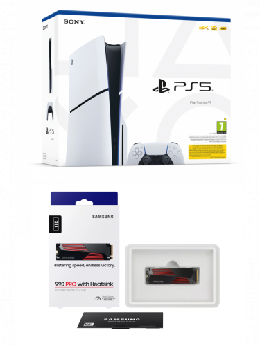 Výhodný set PlayStation - Konzola PlayStation 5 (Slim) 1 TB - Biela + SSD disk Samsung SSD 990 PRO 1TB s chladičom (PS5)