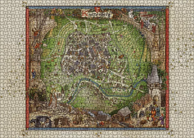 Puzzle Kingdom Come: Deliverance II - Mapa Kutnej Hory (2000 dielikov)