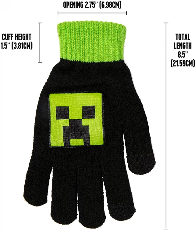 Rukavice detské Minecraft - Creeper