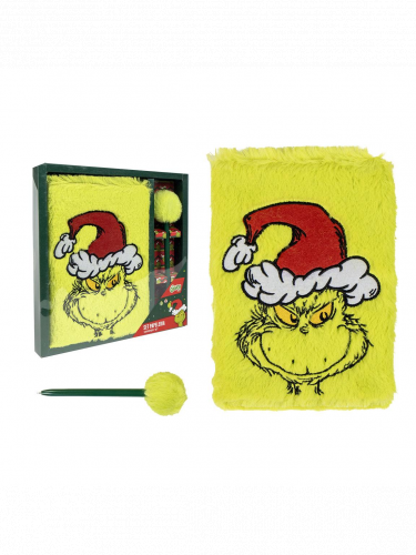 Darčekový set Grinch - Grinch Plush (zápisník, pero)