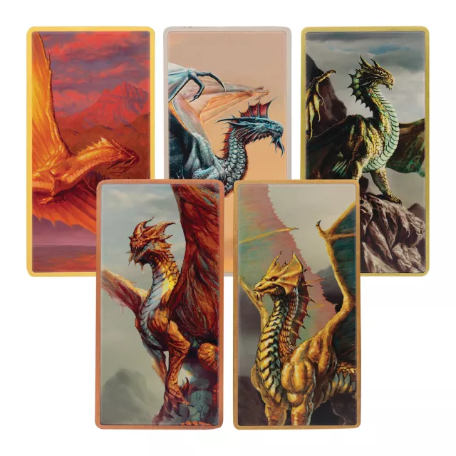 Sada plakiet Dungeons & Dragons - Metallic Dragons Set (5 ks) - plaketka