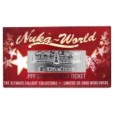 Zberateľská plaketka Fallout - Nuka World Ticket (postriebrená)