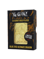 Zberateľská plaketka Yu-Gi-Oh! - Blue Eyes Ultimate Dragon (pozlátená)