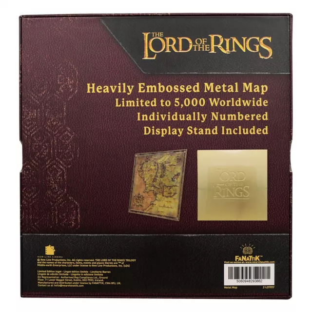 Kovová replika mapy The Lord of the Rings - Limited Edition - Kusovo limitované