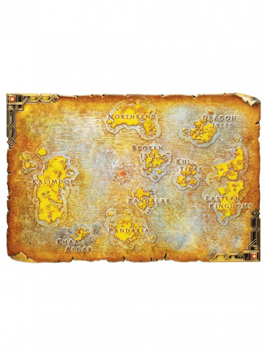 Kovová replika mapy World of Warcraft - Azeroth Limited Edition