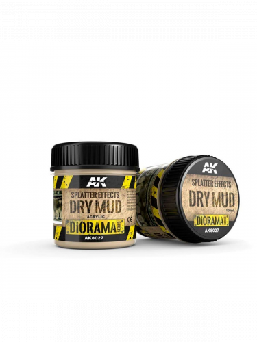 Akrylový terén AK - Splatter Effects Dry Mud (100 ml)